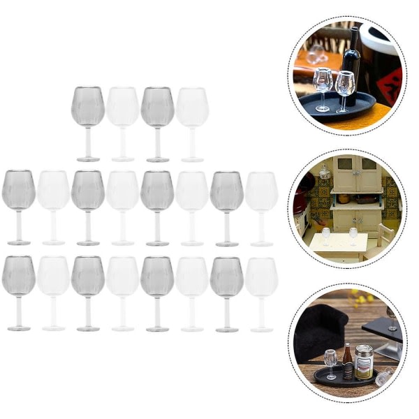 20 stk Miniatyrvinglas Dekorationer Små Champagneglas Dukkehussæt Cocktailglas Assorteret Farve 2x1cm