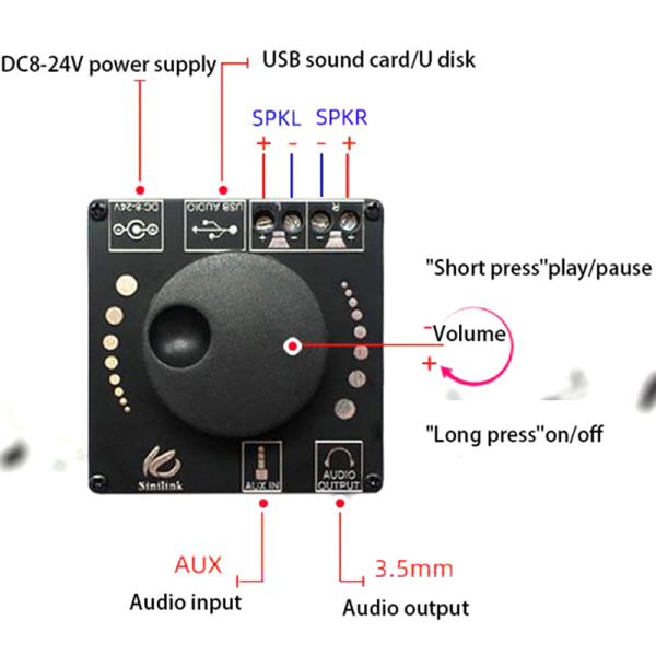 HIFI 50W+50W XY-AP15H Stereo Bluetooth Digital förstärkarkort Svart 1st Black 1pc