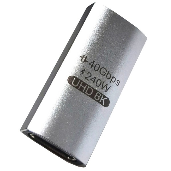 Usb-C 90 graders adapter 40 Gbps rätvinklad typ-C-adapter hane till hona sidoböjningsförlängare PD240W snabb- 8K60Hz UHD8K null - A