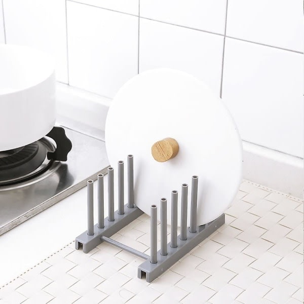 Köksställ för tallrikar, lock, kastrullöverdrag, grå