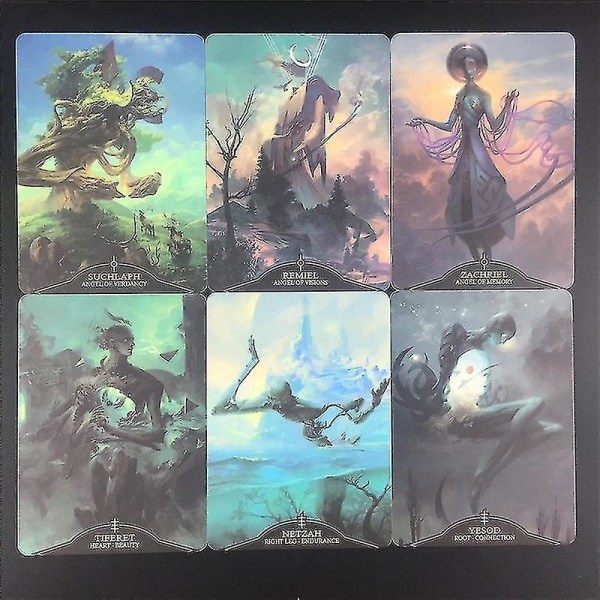 Korkealaatuinen englanninkielinen Angelarium Oracle Of Emanations Korttipeli Perhejuhla Viihde Pdf Lautapeli 52kpl Ts06