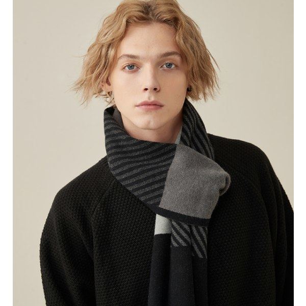 Ullscarf herr höst och vinter förtjockning och varm all-match