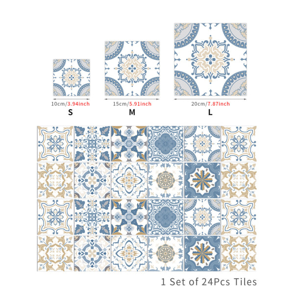 10 kpl Backsplash-laattojen tarroja DIY Kuori ja liimaa -tapetti Keittiön lattia Portaiden tarra 15CM