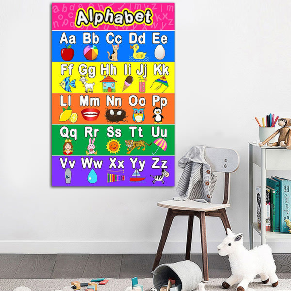 2st Pedagogiska affischer för barn för småbarn Dagis ABC Alfabet Affisch Diagram Antal Affisch Laminerad 11,8 x 16,5 tum