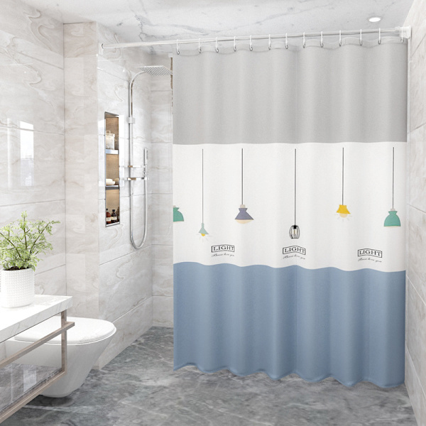 Bruseforhæng Vandtæt og skimmelresistent Bruseforhæng Kunst Chandelier Sæt 120 Bredde * 180 Højde + Teleskopisk 70-120 Stang + Ring B Set120*180+70-120rod+ring