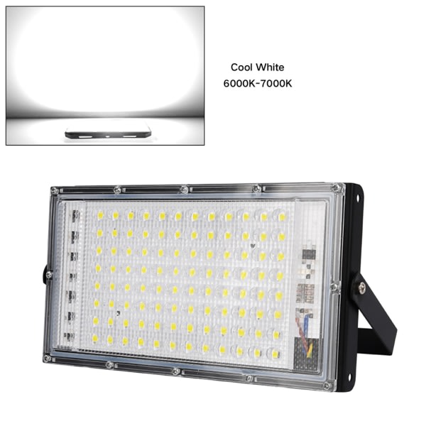 100W Led Flood Light AC 220V 230V 240V Utomhus Floodlight Spotlight IP65 LED Kallvit 6500k