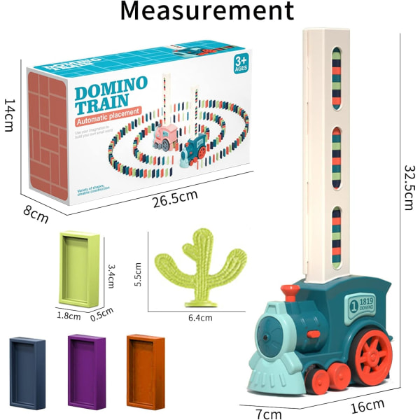 Domino Togleksøj, 80 Stk Domino Blokke Elektrisk Tog Sæt Automatisk Domino Blok Placering Uddannelsesmæssigt Legetøj Gave til Piger og Drenge 120p