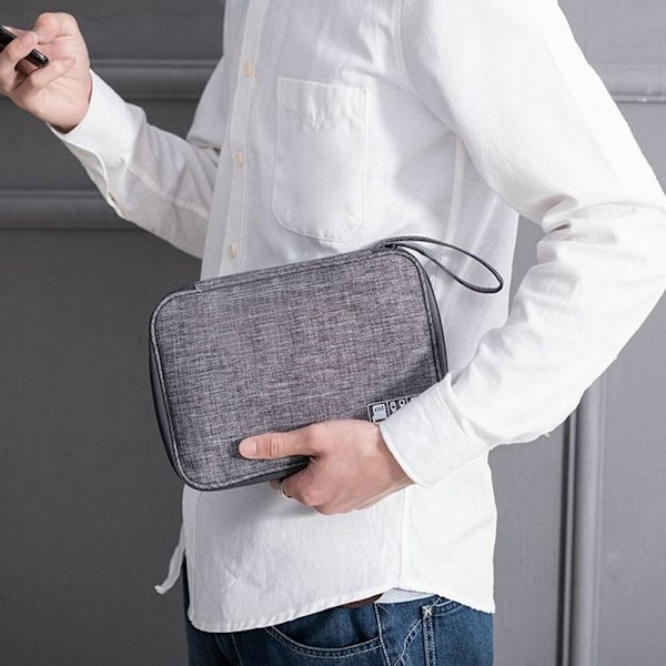 Reise Kabelveske Organizer Lader Oppbevaring Elektronikk USB-etui Grey