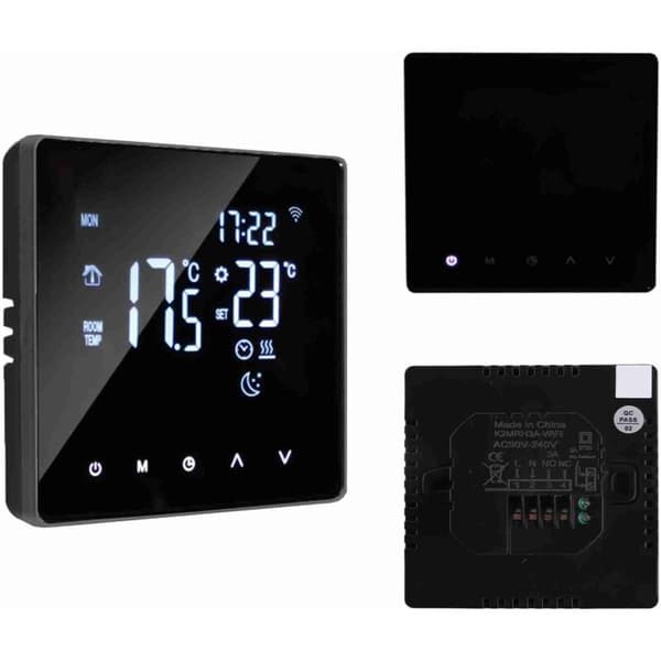 Graffiti wifi Smart Vandvarme Termostat, LCD Baggrundsbelyst Touch Screen APP Kontrol Ugentlig Programmering Sort WIFI Vandvarme 3A