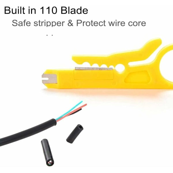 10 stk. Mini Kabelavisolerer + Kutter for RJ45 Cat5/6 Nettverks- og Datakabler