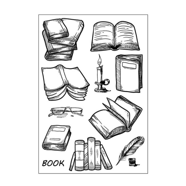 Bok Silikon Klar Stempel Fotoalbum Dekorativt Papir Kort DIY Håndverk Stempel null - 2