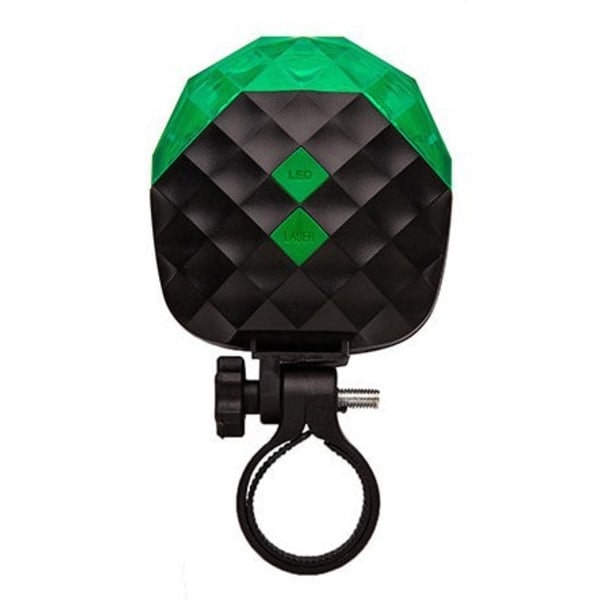 Farverig diamant cirkulær cykel laser baglygte 5LED parallel linje hel himmel stjerne advarselslys grøn