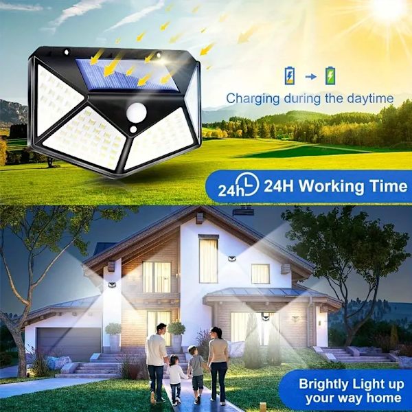 1/2/4/6/8 st LED-ljuskälla Rörelsesensor Vägglampa, Utomhus Vattentät, Solcellsdriven Vägglampa För Trädgård Gräsmatta Patio Innergård Staket Uppfart 2pcs