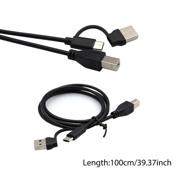 Universal USB +TYPE C han til USB Type B han kabel til telefon Printer Scanner