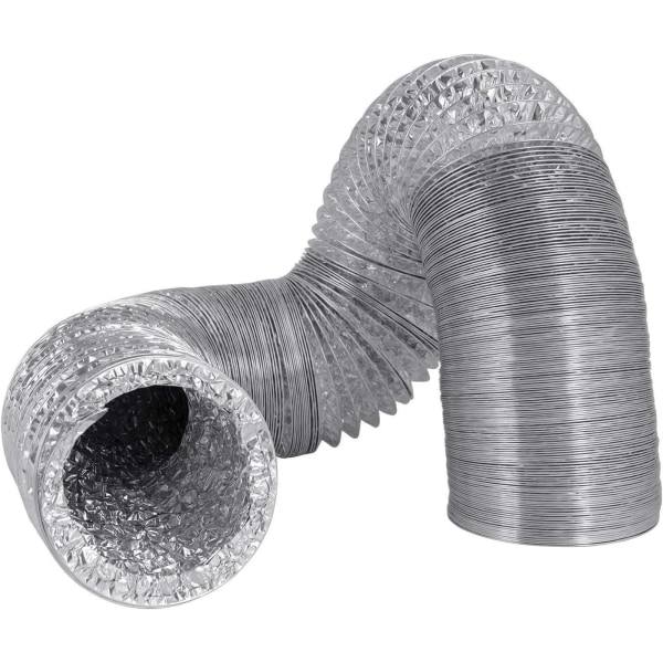 150 mm dobbelt fleksibelt avløpsrør i aluminium for bad, kjøkken, tørketrommel - 2m (ø150mm*2m/sølv)