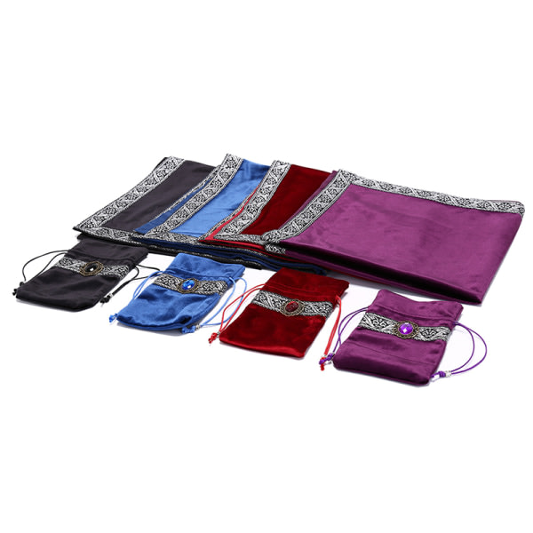 1. tarotkortpose + duk brettspill duk divinat rød OneSize Red OneSize