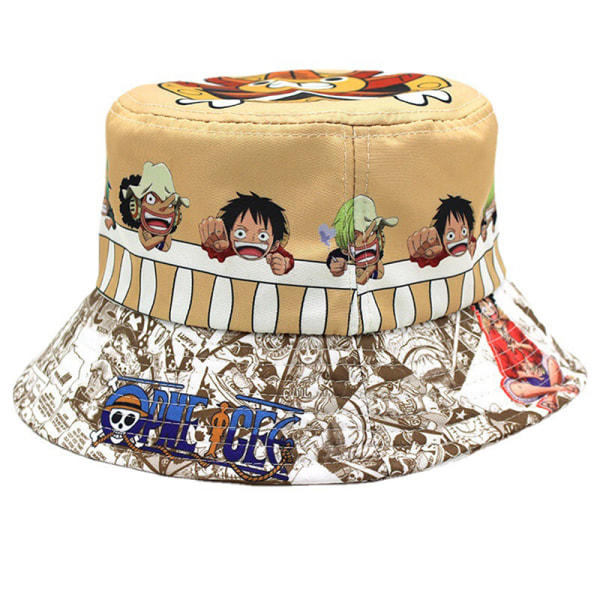 Anime One Piece Tryk Mode Fiskerhat Voksen Udendørs Me Khaki OneSize Khaki OneSize