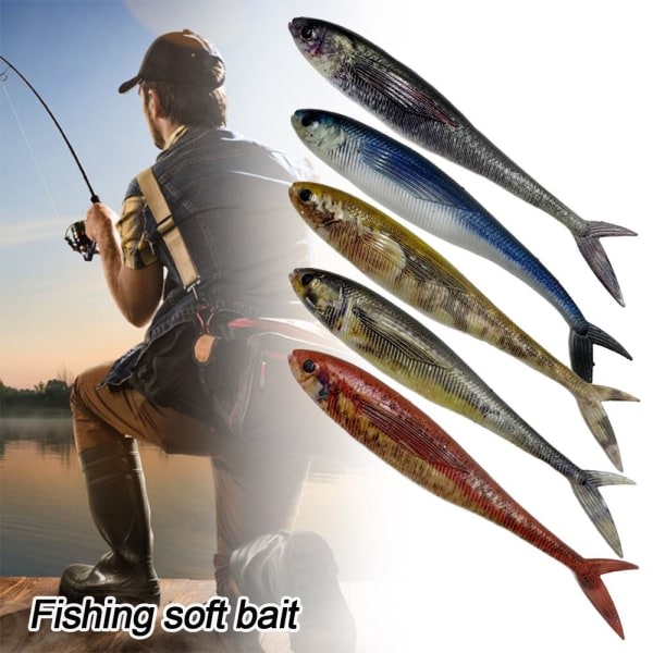 2 stk 3D-fiske trolling agn Myke fiskedrag A