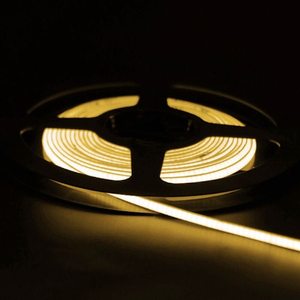 COB LED Strip Lys, 12V Varmhvite LED Strip Lys--5m