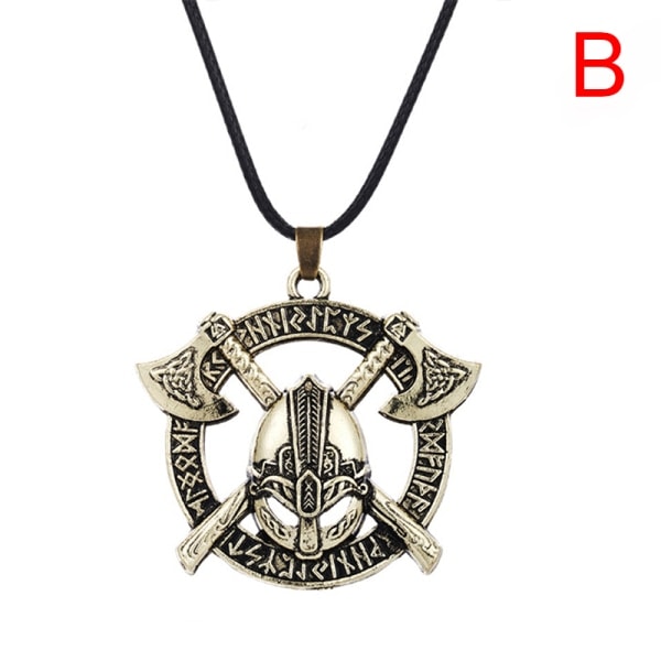 Vikinger Rune Charm Halskæde Slavisk Amulet Vedhæng Halskæde Mænd Brun B Brown B