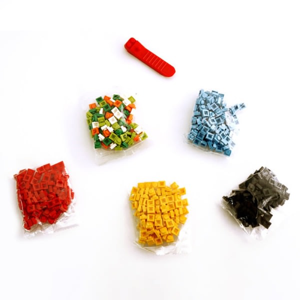 Kreativa byggklossar DIY Pixel Building Bento Box Lunchbox E en storlek E one size