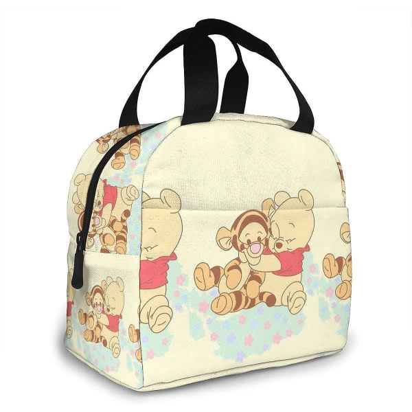 Lunchväska Tote Nalle Puh Med Tiger Lunchbox Isolerad Lunchkylbox Måltidsförberedande behållare för Kvinna Man Barn