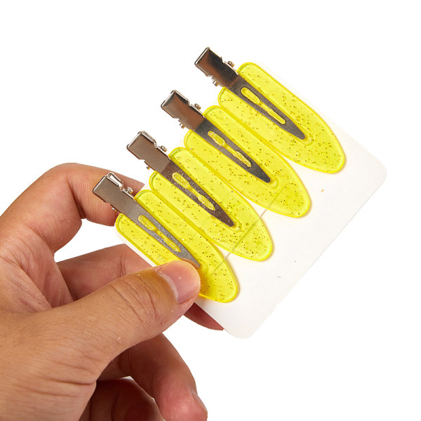 4 stk. Sømløse No Bend Hårklemmer Makeup No Crease Hårklemmer Hår Gul 4PCS Yellow 4PCS