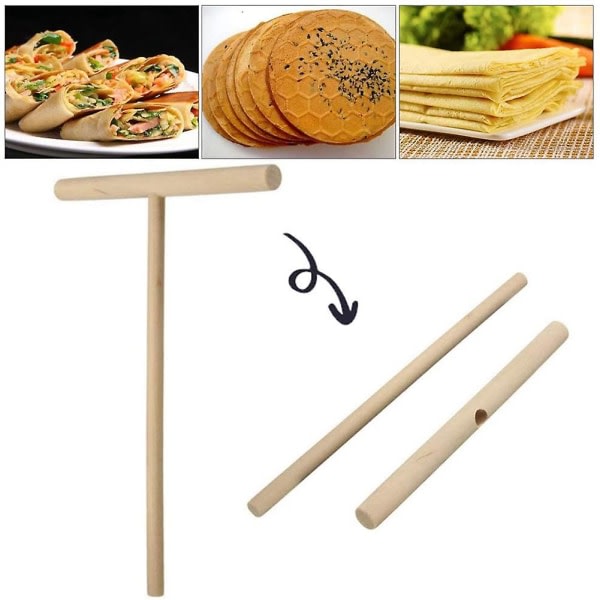 4 stk T-formet Crepe Maker pannekakerøre spreder, tre Crepe verktøy, Crepe spreder Fo