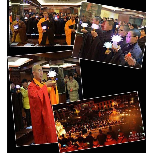 Buddhistisk Lotus Lampe Farverig Lotus Lampe Skrivebordsdekoration Lys til Hjem Meditation Tilbedelse Buddhistisk Tempel Lys