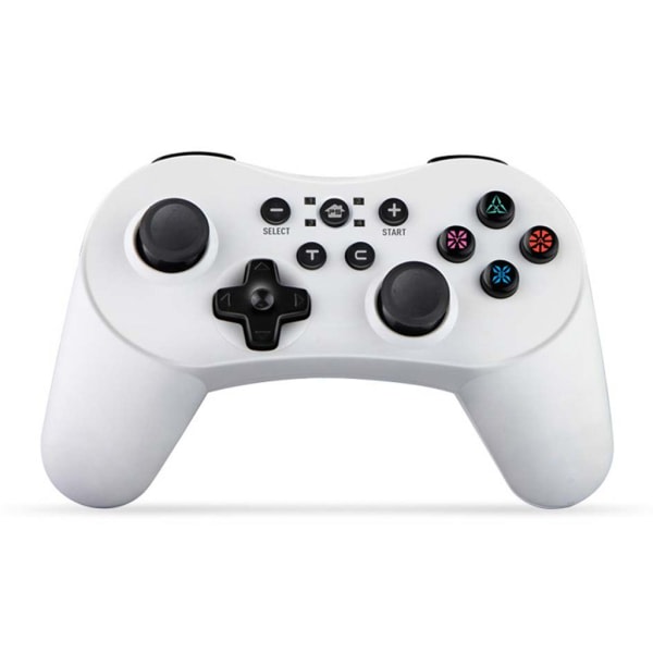 Ergonomisk Trådløs Spilcontroller Dobbelt Vibration Joystick Gamepad 400mAh 6-akset Gyroskop til Switch/PC/PS3 Hvid