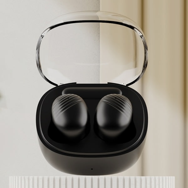 Läpinäkyvä cover TWS Bluetooth 5.0 Hörlurar Trådlösa hörlurar Musta
