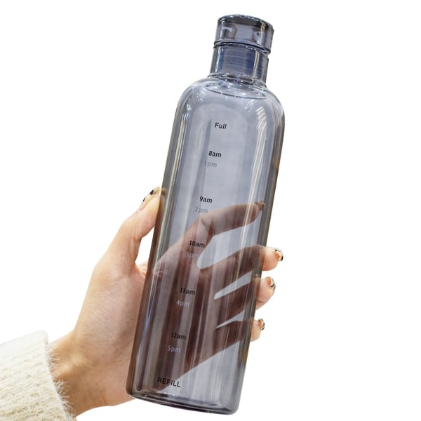 500 ml vattenflaska Läcksäker print Transparent hög borosilikat teservsflaska för kontor (grå)
