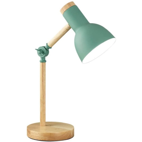 Dekoration Bordslampa Led Skrivbordslampa E27 Vardagsrum Trälampa Moderngrön