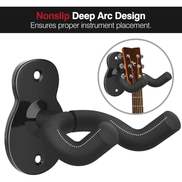 Gitarr väggfäste, 3-pack metall gitarr väggfäste Gitarr krok väggfäste