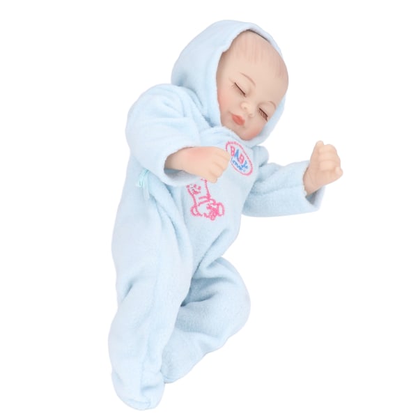 10 tuuman uudestisyntynyt nukke pehmeä silikoni herkät kasvojen yksityiskohdat pestävä elävän näköinen vauvanukkelelu pyjama sininen
