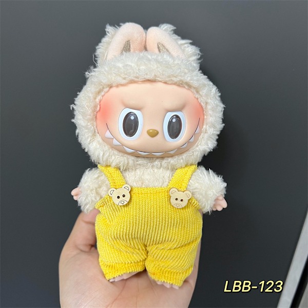 labubu bärbara babykläder vinyl dragduk 17cm docka söt utklädnad vardaglig LBB-123