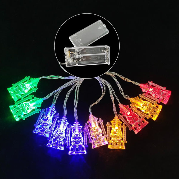 2m 10LED LED-lysslynge Ramadan-lykt MULTICOLOR 2M flerfarget stil 1