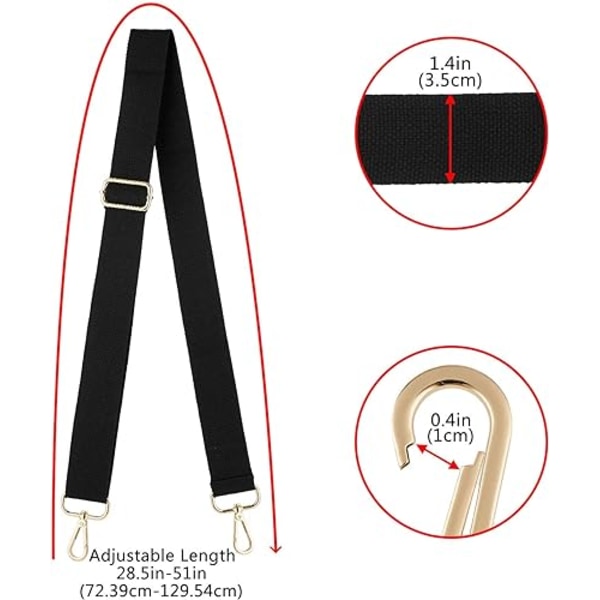 Bred axelrem för byte av justerbart bälte Canvasväska Crossbody-handväska