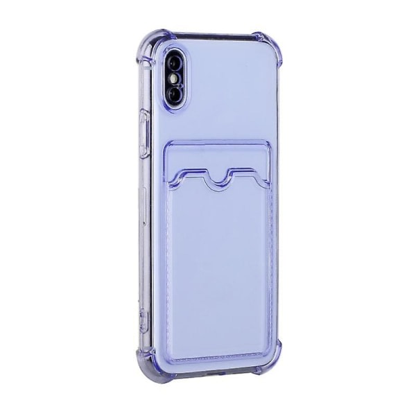 Nytt för Iphone X / Xs Tpu Dropproof skyddande case med kortplats (lila)