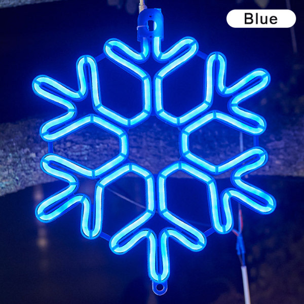 40CM Stor snöflinga String Light Outdoor Snowflake Led Hängande Blå en one size Blue one size