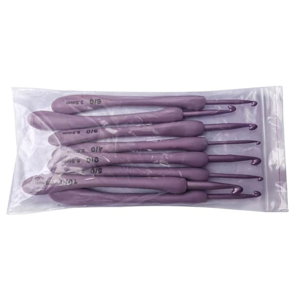 8 kpl/setti 2,5-6,0 mm lilat virkkuukoukut Set Craft Weaving Stickt