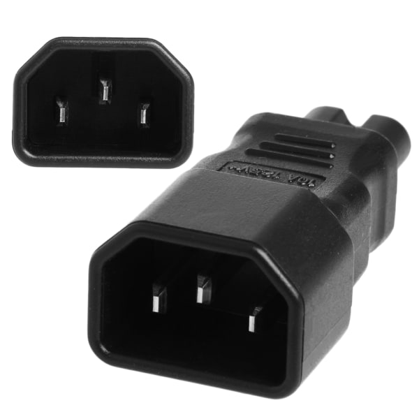 IEC 320 C14 till C7 Adapter IEC C7 till C14 AC Adapter 3-polig C14 Han till C7 Hon
