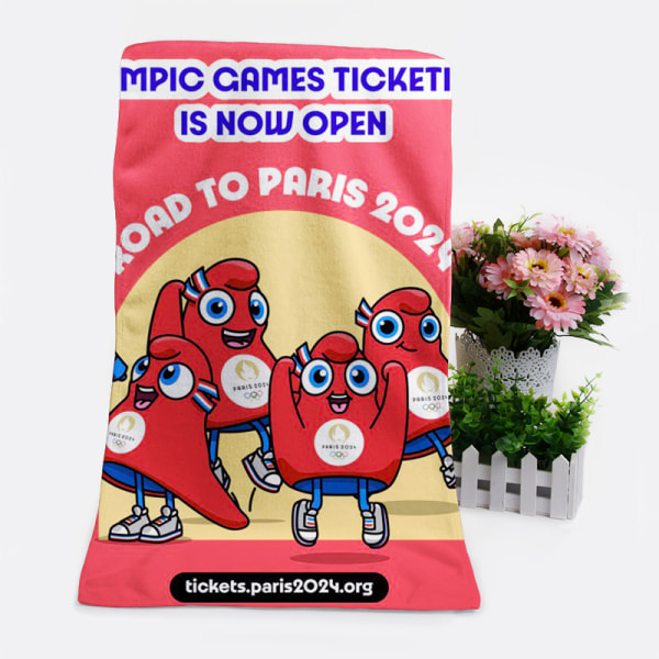 Paris 2024 Games maskot omkring 35*70 håndklæde vaskeklud souvenirs 1 35*70cm