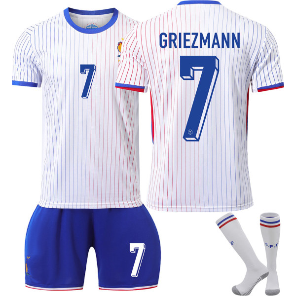 Ranska 2024 pelipaita jalkapallopaita UEFA Euro edition koti lapsille aikuisille setti nro 7 GRIEZMANN With socks XL