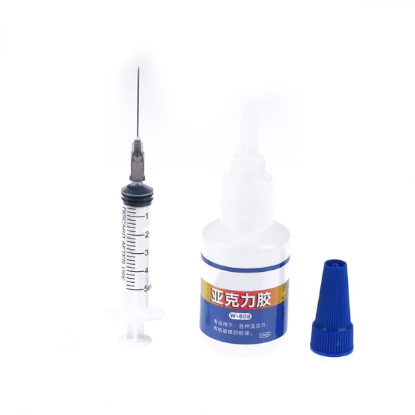 1. 50 ml PMMA plexiglas hurtigtørrende hærdende lim Akryl G