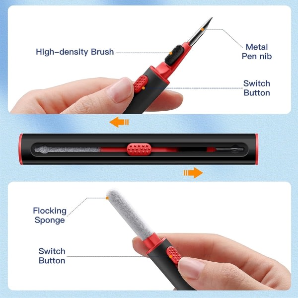Black Red-Cleaning Pen Kit, Multifunctional Cleaner Cleaner för B