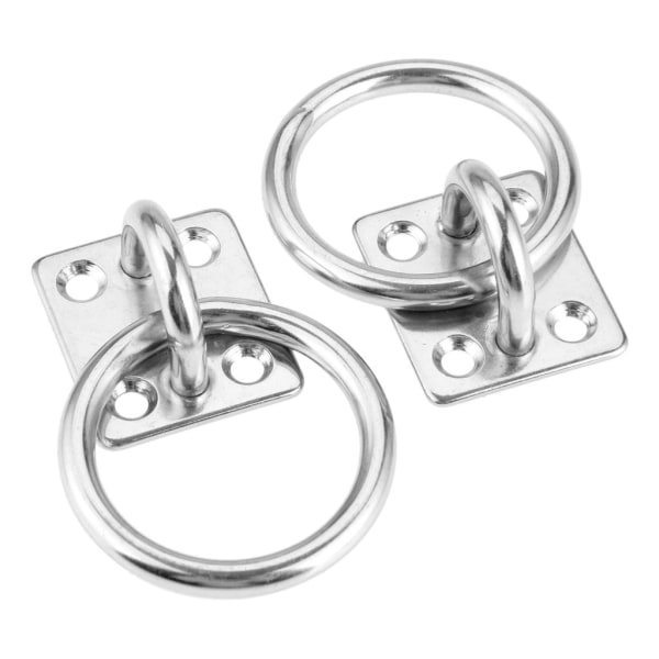1 stk rustfritt stål dynamisk øyeplate U-kroker Snap-krok stål Marin maskinvare Festematerial kroksløyfe med rund ring for oppheng M5