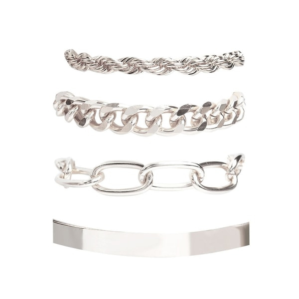 1 Set Punk Guldpläterade Armband för Kvinnor Trendiga Metallarmband Je 03 One Size 3 one size