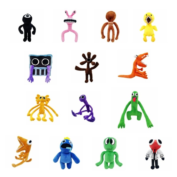 Roblox Rainbow Friends Rainbow Pals plyslegetøj dukke Brown Mouthy Monster 25cm-53cm