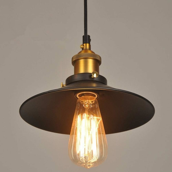 Industriel blank loftslampe, egnet til E27-pære